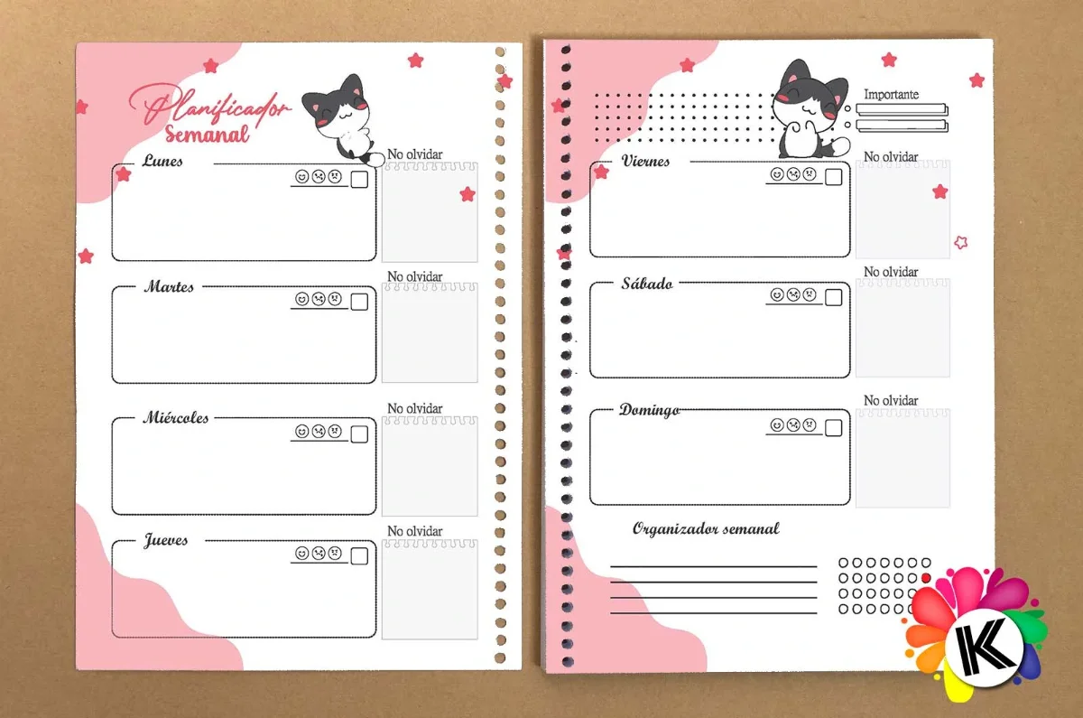 Agenda perpetua gatitos sublimable miniatura 2