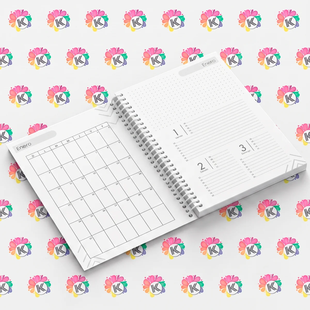 Agenda semana a la vista horizontal sublimable miniatura 3