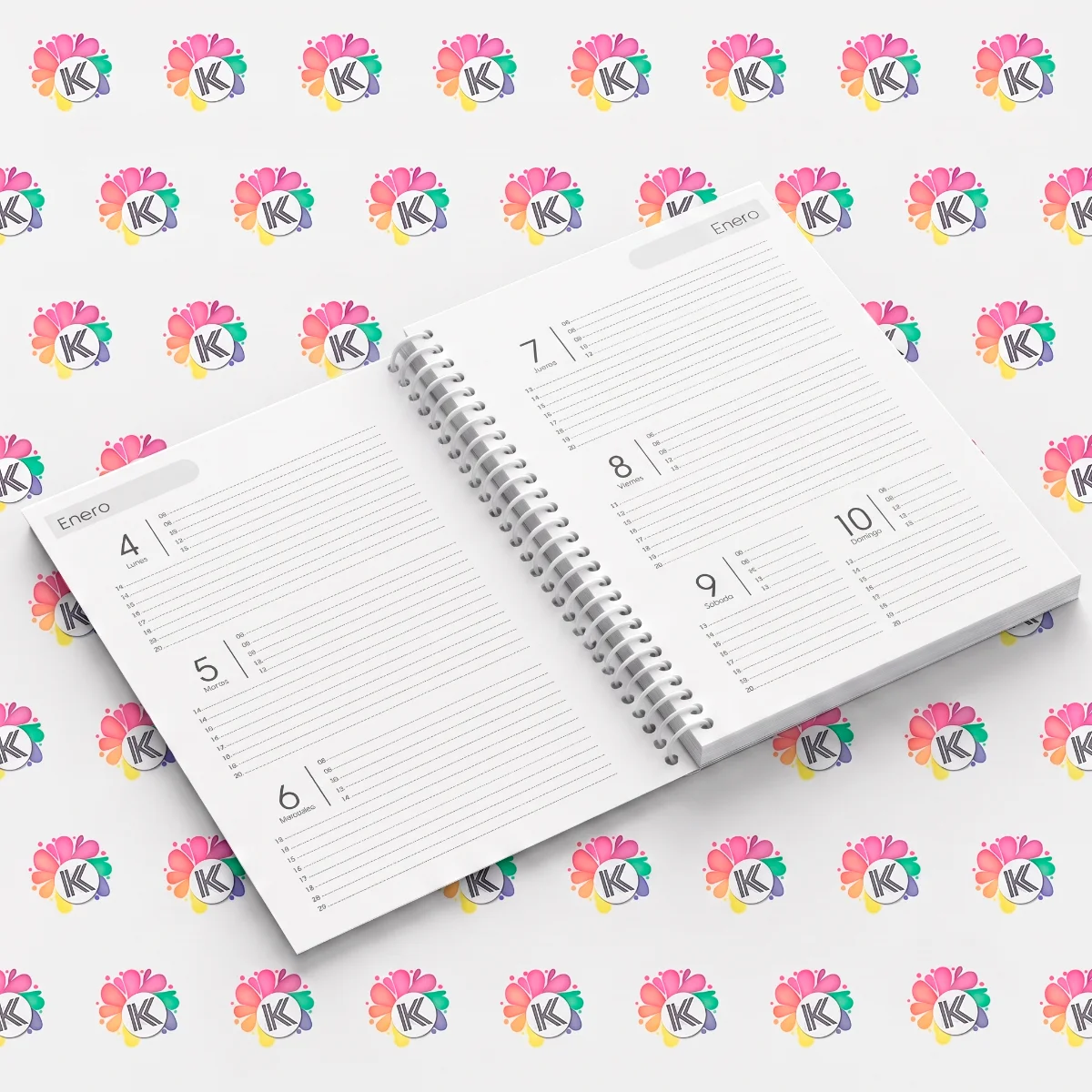 Agenda semana a la vista horizontal sublimable