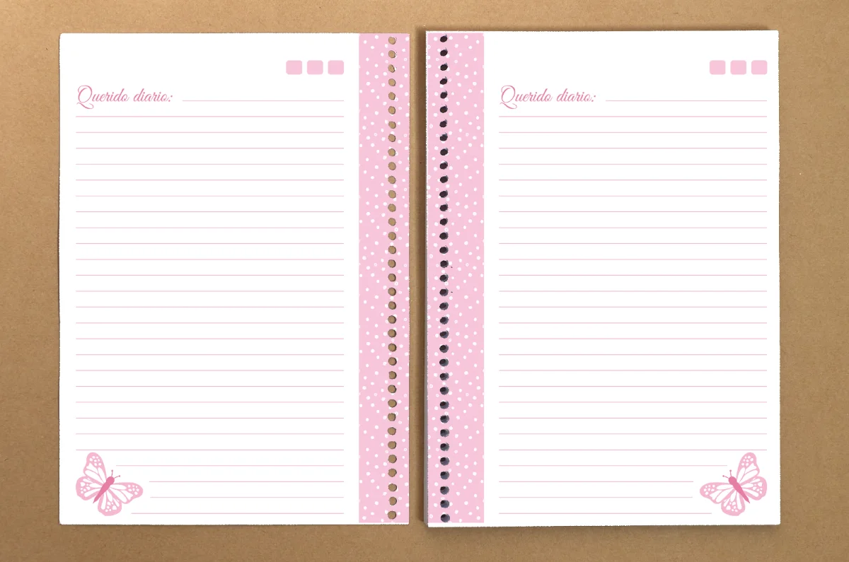 Diario intimo rosado sublimable miniatura 3