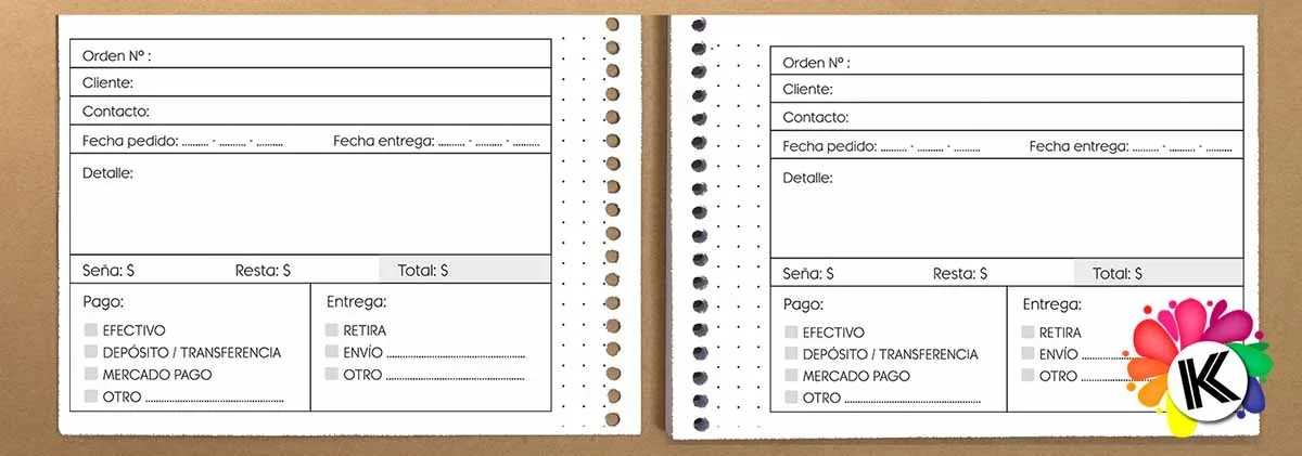 Libreta de pedidos sublimable