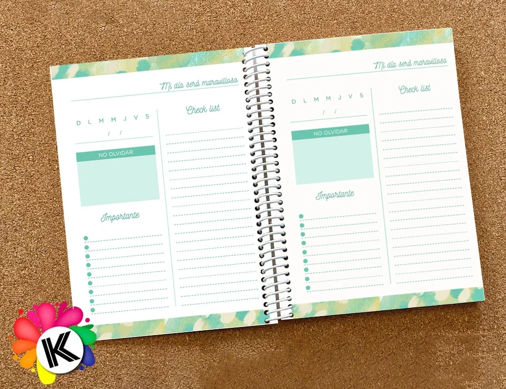 Planner verde sublimable